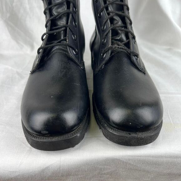 1967 US Army Black Leather Combat Boots Vietnam War Era Size 7 R main image 6